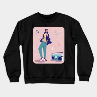 Girl and Boombox Crewneck Sweatshirt